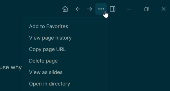 Cursor hovering the ellipsis button in the top right of your Logseq application